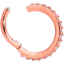 Load image into Gallery viewer, 16G 5/16 Clear CZ Gem Rose Gold Tone Hinged Segment Ring