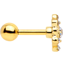 Load image into Gallery viewer, 16G 1/4 Clear Gem Gold Tone Open Heart Cartilage Tragus Earring