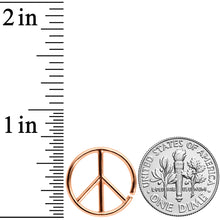 Load image into Gallery viewer, 16G 1/4 Rose Gold Tone Retro Peace Sign Closure Ring