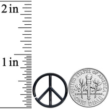 Load image into Gallery viewer, 16G 1/4 Black Retro Peace Sign Closure Ring