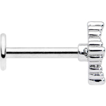 Load image into Gallery viewer, 16G 5/16 Clear Gem Textured Cross Labret Monroe Tragus