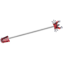 Load image into Gallery viewer, 14G Stainless Steel Red Nautical Lobster Industrial Barbell 38mm