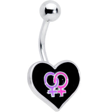 Load image into Gallery viewer, Lesbian Love Heart Belly Ring