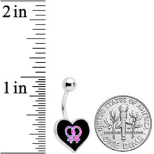 Load image into Gallery viewer, Lesbian Love Heart Belly Ring