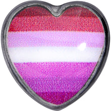 Load image into Gallery viewer, Lesbian Pride Heart Barbell Tongue Ring