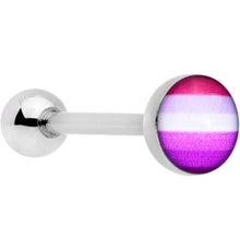 Load image into Gallery viewer, Lesbian Pride Flag Barbell Tongue Ring