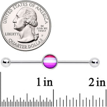Load image into Gallery viewer, 14G Pink Red White Lesbian Pride Flag Industrial Barbell 38mm