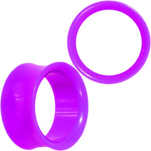 Load image into Gallery viewer, Purple Acrylic UV Saddle Tunnel Plug Set 12mm to 26mm