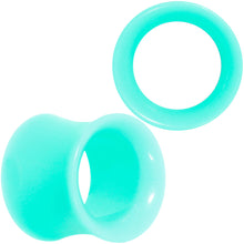 Load image into Gallery viewer, Aqua Acrylic UV Saddle Tunnel Plug Set 12mm to 26mm
