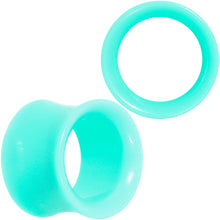 Load image into Gallery viewer, Aqua Acrylic UV Saddle Tunnel Plug Set 12mm to 26mm