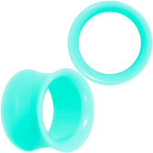 Load image into Gallery viewer, Aqua Acrylic UV Saddle Tunnel Plug Set 12mm to 26mm