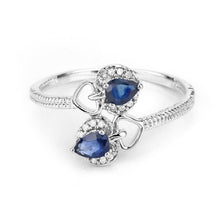 Load image into Gallery viewer, 0.34 Carat Genuine Blue Sapphire and White Diamond 14K White Gold Ring