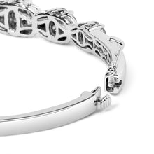 Load image into Gallery viewer, 14K White Gold 2 1/2 Cttw Diamond Graduating Floral Cluster Bangle Bracelet (H-I Color, SI1-SI2 Clarity) - Fits Wrists up to 7.25"