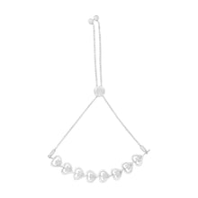 Load image into Gallery viewer, Sterling Silver Diamond Woven Heart Bolo Bracelet (0.1 cttw, H-I Color, I2-I3 Clarity)