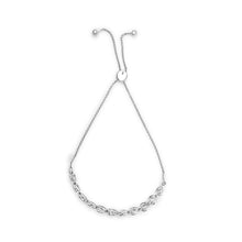Load image into Gallery viewer, .925 Sterling Silver 1/10 Cttw Diamond Heart Link Bolo Bracelet (I-J Color, I2-I3 Clarity)