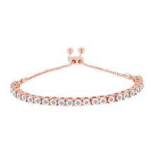 Load image into Gallery viewer, 10K Yellow Gold over .925 Sterling Silver 1/4 Cttw Miracle-Set Diamond 4â€-10†Adjustable Bolo Tennis Bracelet (I-J Color, I3 Clarity)