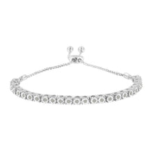 Load image into Gallery viewer, 10K Yellow Gold over .925 Sterling Silver 1/4 Cttw Miracle-Set Diamond 4â€-10†Adjustable Bolo Tennis Bracelet (I-J Color, I3 Clarity)