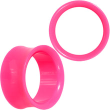 Load image into Gallery viewer, Pink Acrylic UV Saddle Tunnel Plug Set 12mm to 26mm