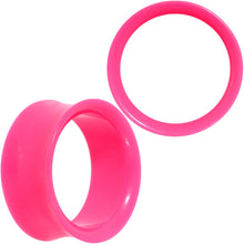 Load image into Gallery viewer, Pink Acrylic UV Saddle Tunnel Plug Set 12mm to 26mm