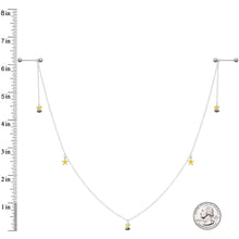 Load image into Gallery viewer, 14G 9/16 Yellow Flower Bee Dangle Nipple Chain