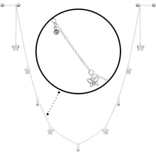 Load image into Gallery viewer, 14G 9/16 Clear Gem Butterfly Dangle Nipple Chain
