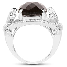 Load image into Gallery viewer, 10.50 Carat Genuine Smoky Quartz .925 Sterling Silver Ring