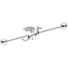 Load image into Gallery viewer, 14G Clear Gem Dragon Industrial Barbell 38mm
