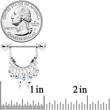 Load image into Gallery viewer, 14G 5/8 Clear Gem Moons Dangle Nipple Ring Set