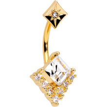 Load image into Gallery viewer, Clear CZ Gem Gold Tone Chevron Belly Ring