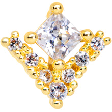 Load image into Gallery viewer, 20G 5/16 Clear CZ Gem Gold Tone Chevron Nose Hoop