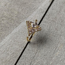 Load image into Gallery viewer, 20G 5/16 Clear CZ Gem Gold Tone Chevron Nose Hoop