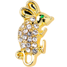 Load image into Gallery viewer, 16G 1/4 Clear Gem Gold Tone Mouse Cartilage Tragus Earring