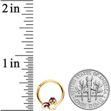 Load image into Gallery viewer, 16G 3/8 Gold Tone Squirrel Hinged Segment Ring
