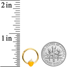Load image into Gallery viewer, 16G 3/8 Gold Tone Orange Acorn Hinged Segment Ring