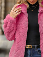 Load image into Gallery viewer, Women's Fuzzy Zip-Up Jacket with Pockets – Soft & Cozy Long Sleeve Outerwear