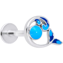 Load image into Gallery viewer, 16G 5/16 Whale in the Water Nautical Labret Monroe Tragus