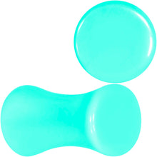 Load image into Gallery viewer, Aqua Acrylic Saddle Plug Set 8G to 00G