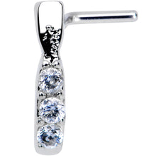 Load image into Gallery viewer, 20G 5/16 Clear CZ Gem Trio Graceful Faux Hoop L Shaped Nose Ring