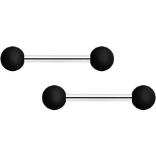 Load image into Gallery viewer, 14G 9/16 Teal Black Matte Barbell Nipple Ring Set of 4