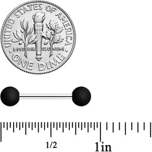 Load image into Gallery viewer, 14G 9/16 Teal Black Matte Barbell Nipple Ring Set of 4