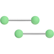 Load image into Gallery viewer, 14G 9/16 Mint Green Hot Pink Matte Barbell Nipple Ring Set of 4