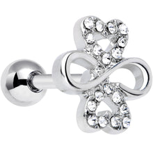 Load image into Gallery viewer, 16G 1/4 Clear Gem Heart Shamrock St Patricks Day Cartilage Tragus