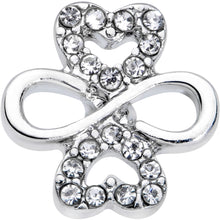 Load image into Gallery viewer, 16G 1/4 Clear Gem Heart Shamrock St Patricks Day Cartilage Tragus