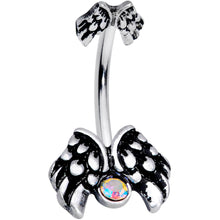 Load image into Gallery viewer, Aurora Gem Angel Wings Double Mount Belly Ring