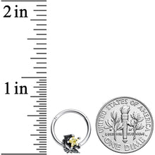 Load image into Gallery viewer, 16G 3/8 Yellow Gem Shooting Star Hinged Segment Ring