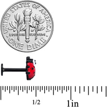 Load image into Gallery viewer, 16G 5/16 Red Black Insect Ladybug Labret Monroe Tragus