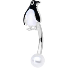 Load image into Gallery viewer, Winter Penguin Christmas Belly Ring Set of 3