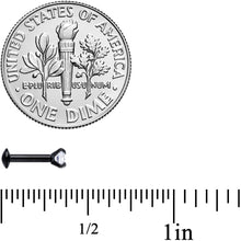 Load image into Gallery viewer, 16G 1/4 CZ Gem Black 3mm Threadless Push In Labret Tragus