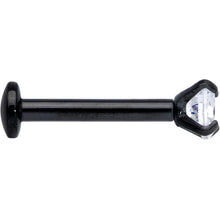 Load image into Gallery viewer, 16G 5/16 CZ Gem Black 3mm Threadless Push In Labret Tragus