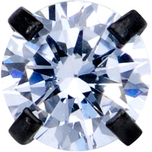Load image into Gallery viewer, 18G 1/4 CZ Gem Black 3mm Threadless Push In Labret Tragus